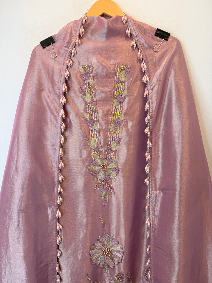 Zehaira – Pink Tissue Dabka &amp; Zari Handwork Suit