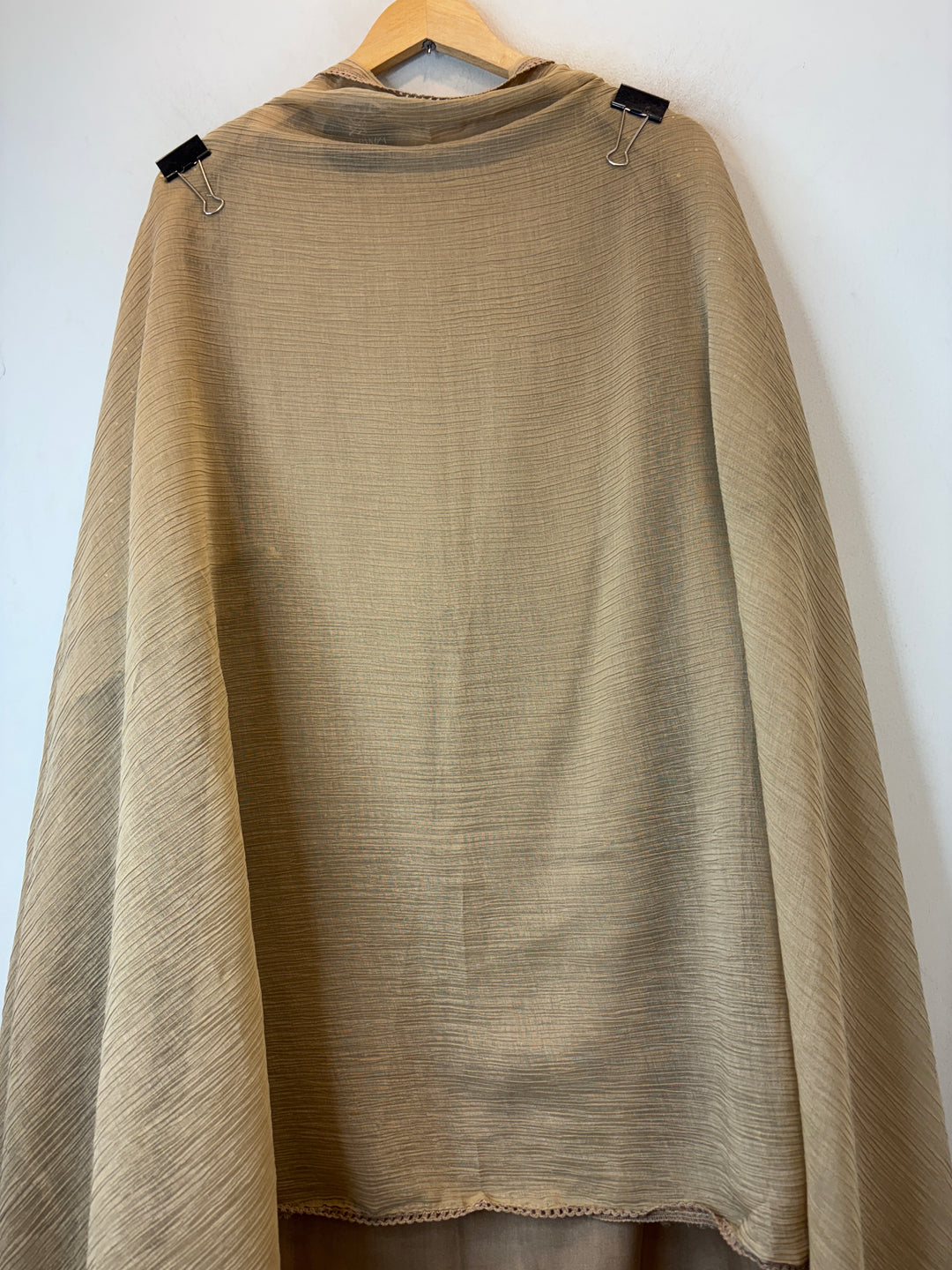 Gulrukh – Sand Beige Crush Mul Cotton Embroidered Suit