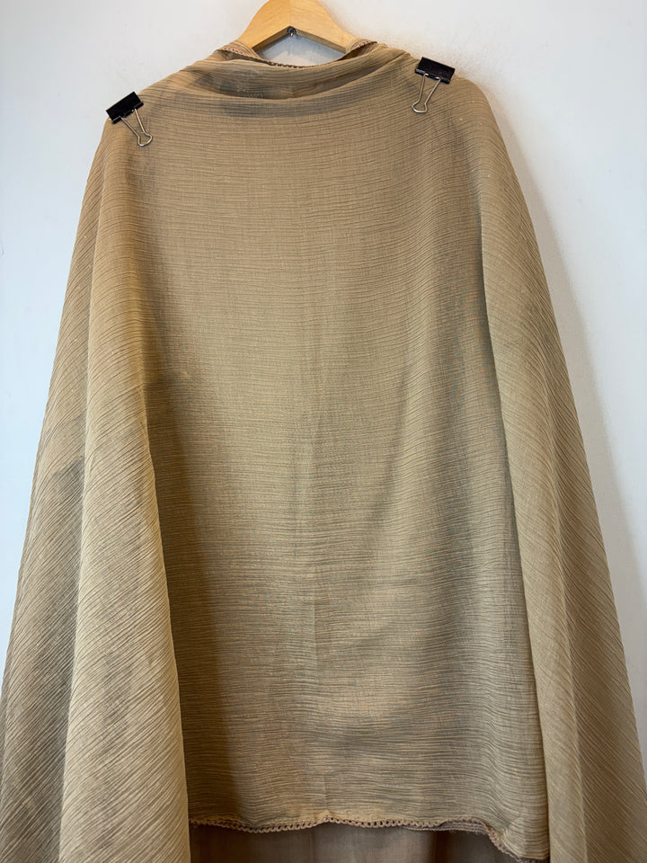 Gulrukh – Sand Beige Crush Mul Cotton Embroidered Suit