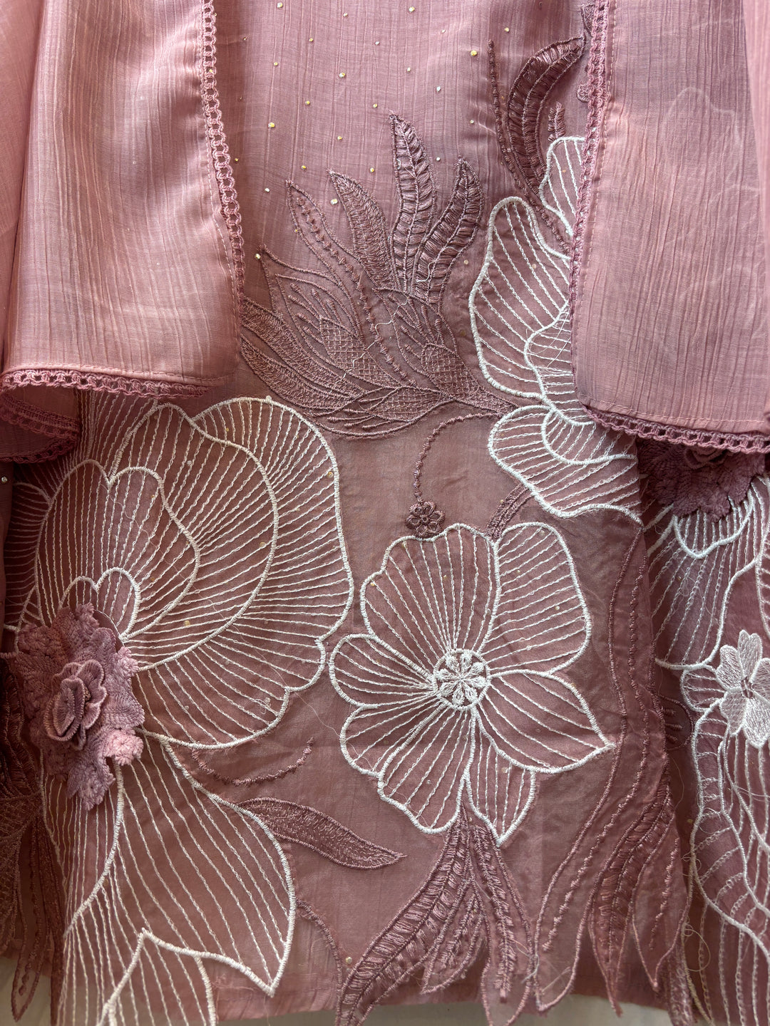 Gulrukh – Blush Pink Crush Mul Cotton Embroidered Suit
