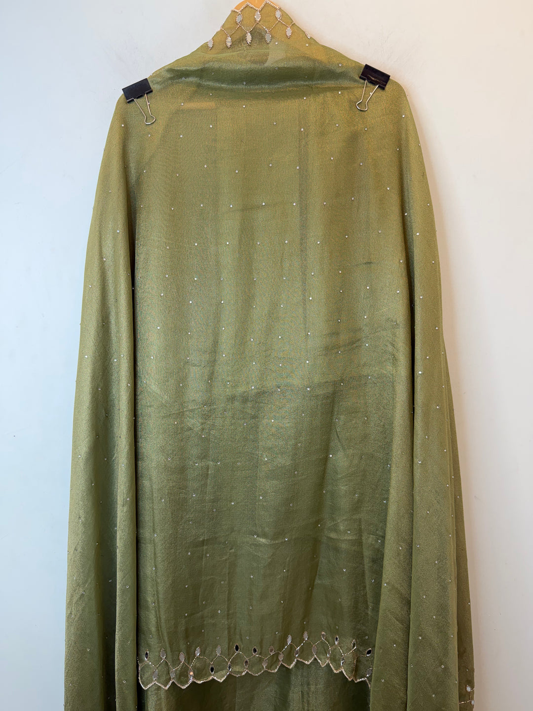 Zarvyn – Green Tissue Burberry Mirror Cutwork Suit
