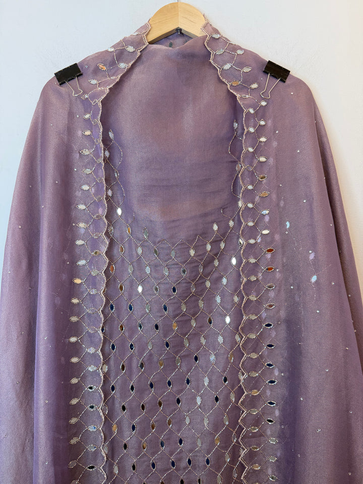 Zarvyn – Lavender Tissue Burberry Mirror Cutwork Suit
