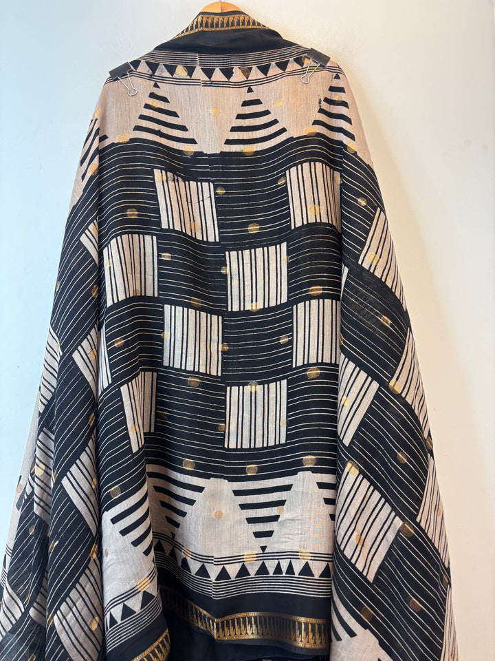 Vasundhara – Black Maheshwari Woven Suit