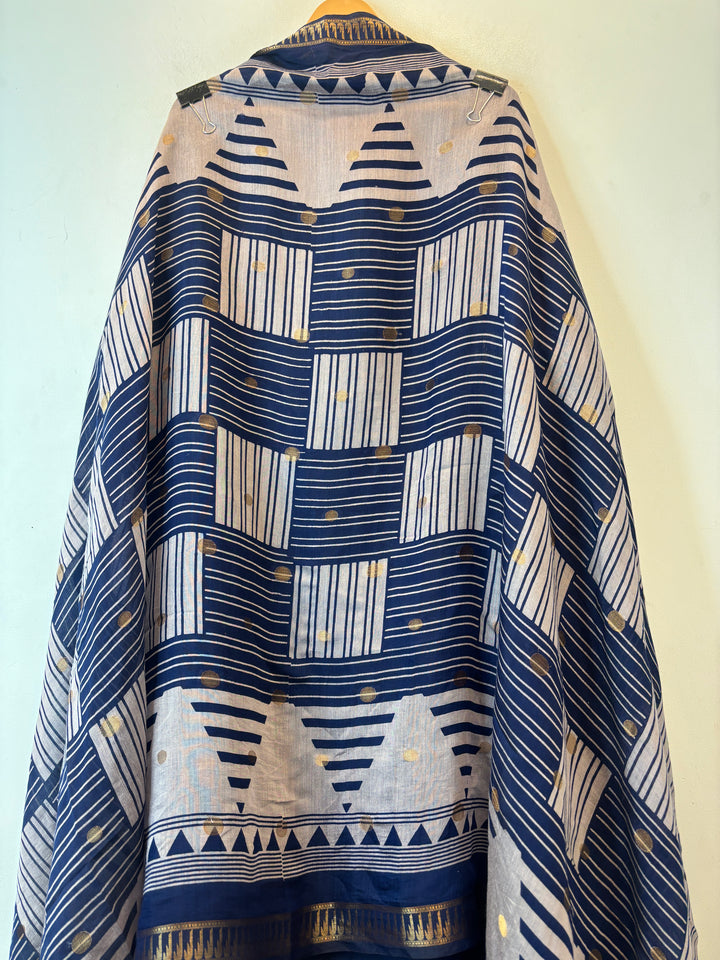 Vasundhara – Blue Maheshwari Woven Suit