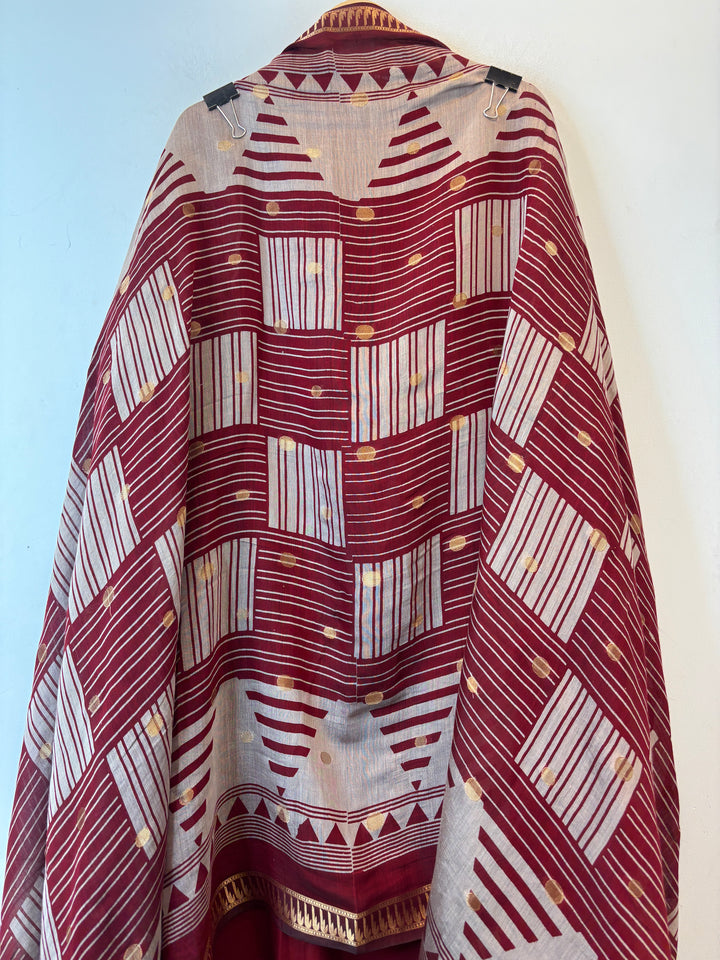 Vasundhara – Red Maheshwari Woven Suit