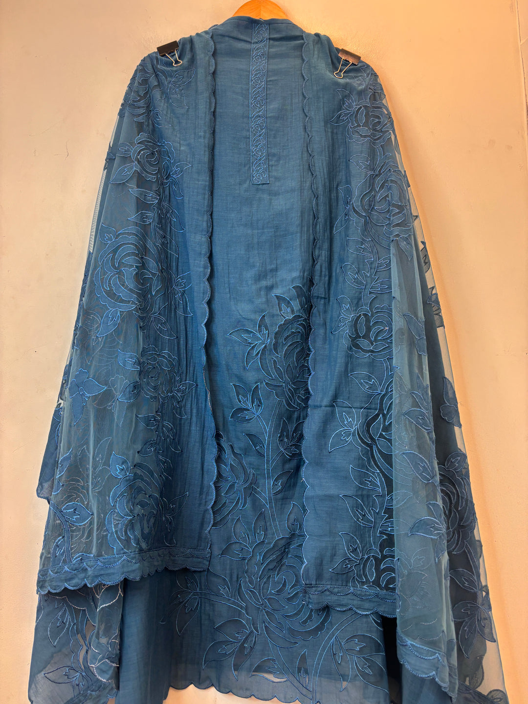 Gulnaar – Blue Crush Mul Cotton Appliqué Suit