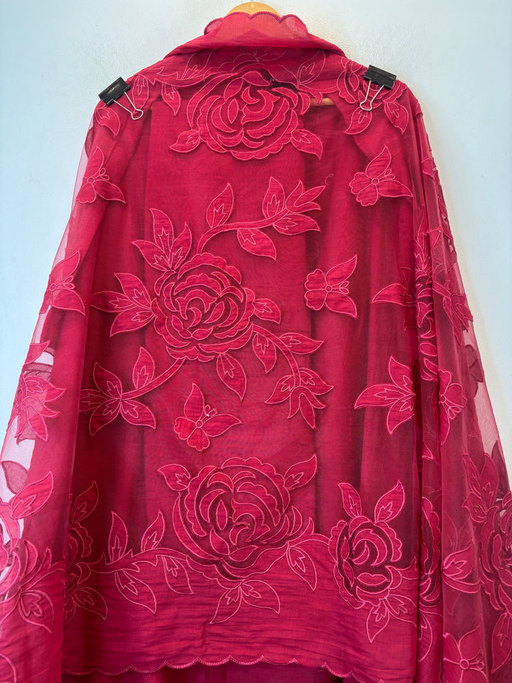 Gulnaar – Fushiya Pink Crush Mul Cotton Appliqué Suit