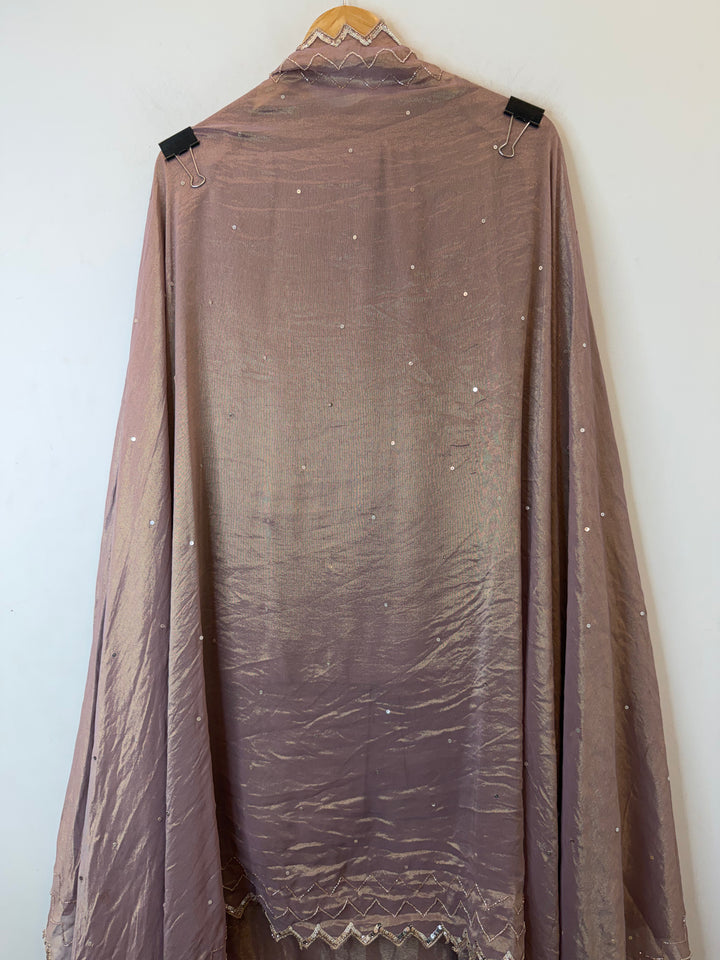 Zayara – Grey Tissue Burberry Dabka Handwork Suit