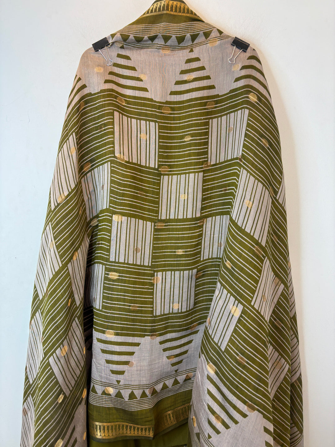 Vasundhara – Green Maheshwari Woven Suit