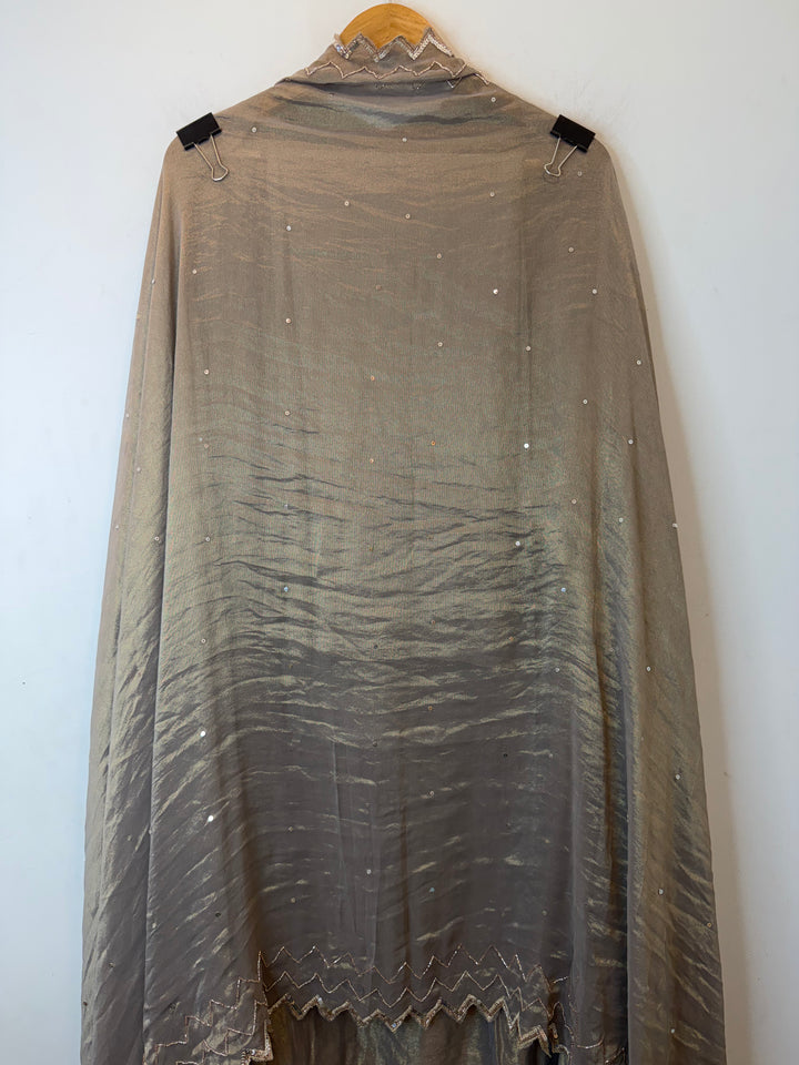 Zayara – Green Tissue Burberry Dabka Handwork Suit