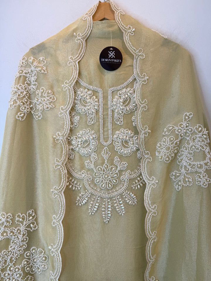 Zareeva – Yellow Pearl &amp; Cutdana Heavy Handwork Suit