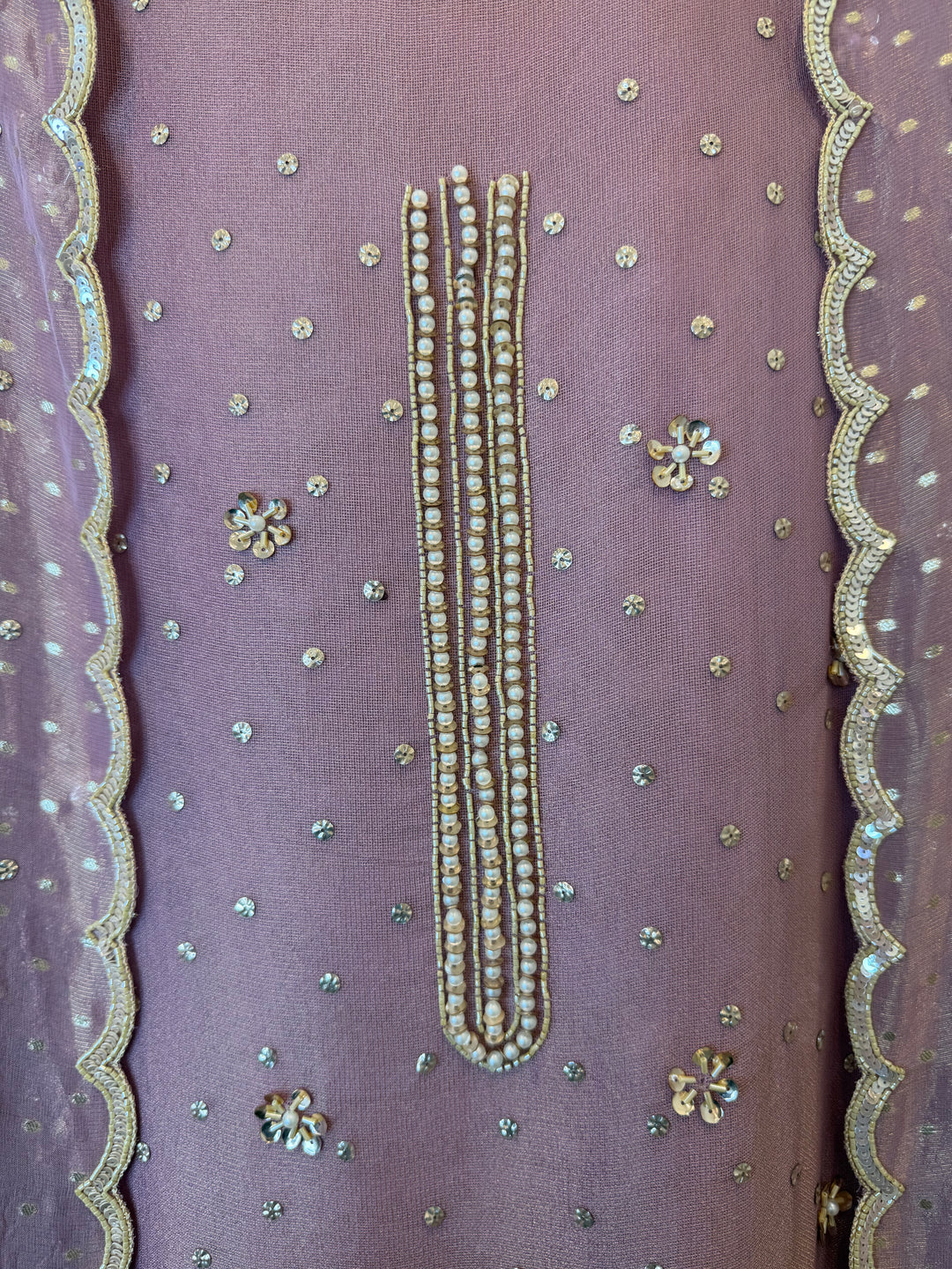 Zayelle – Pink Tissue Burberry Pearl Sequin Suit