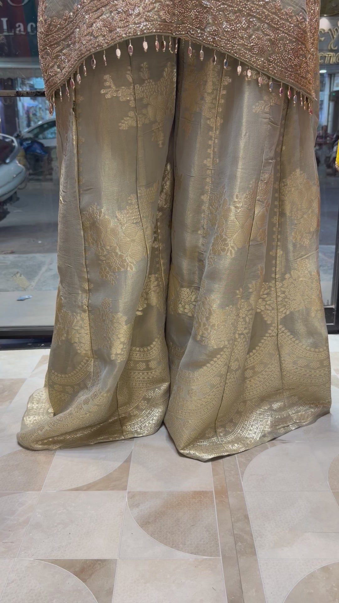 Zehvara – Tissue Brocade Sharara Set