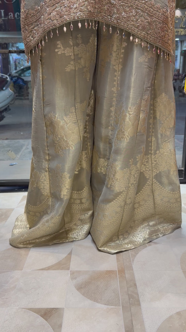 Zehvara – Tissue Brocade Sharara Set