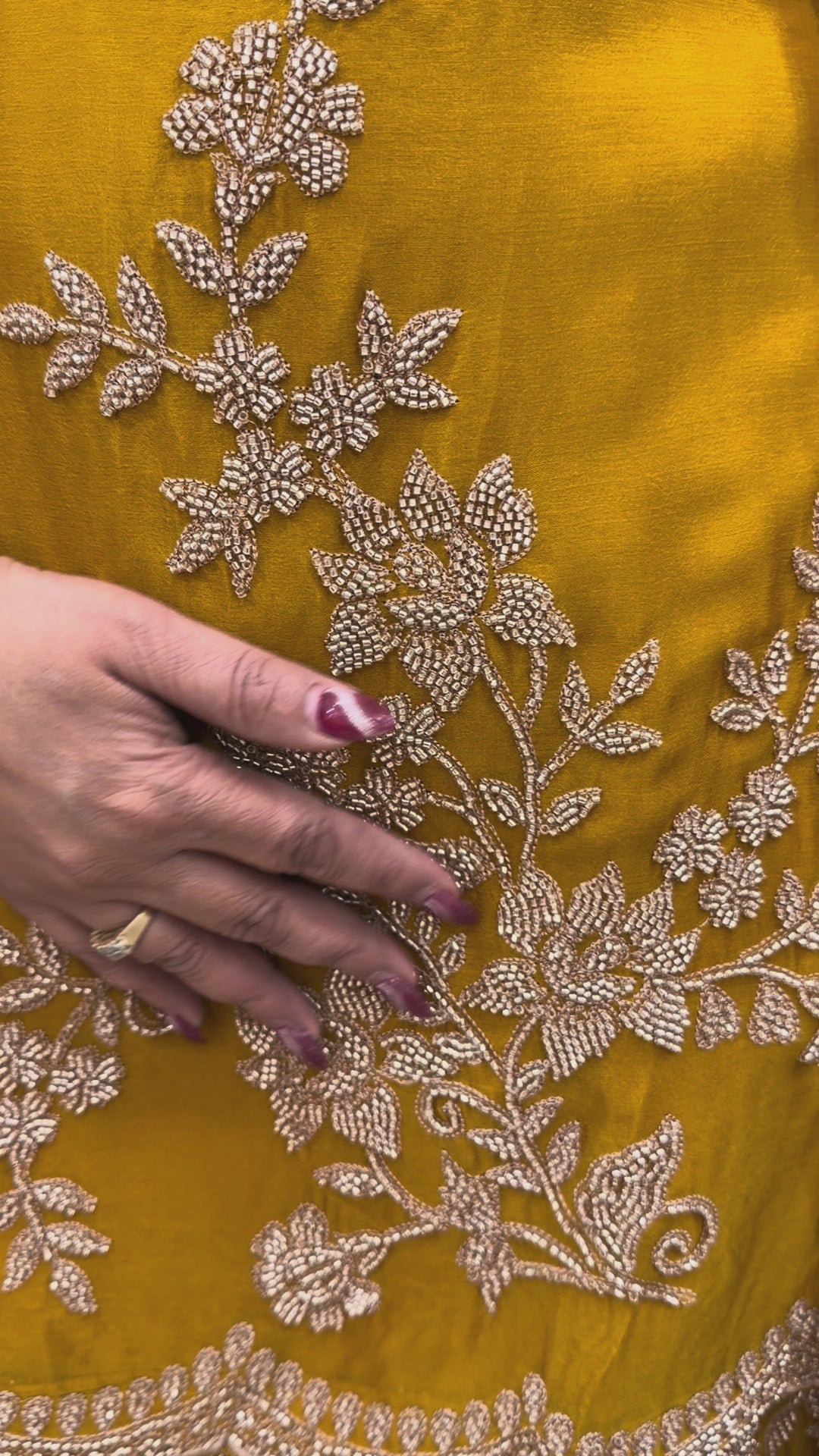 Yellow Embellished Chinon Sharara Set