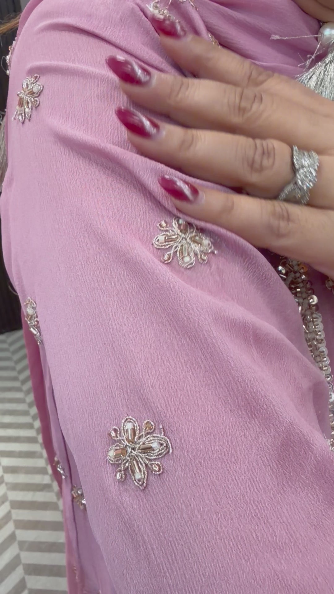 Pink Luxury Chinon Sharara Ensemble
