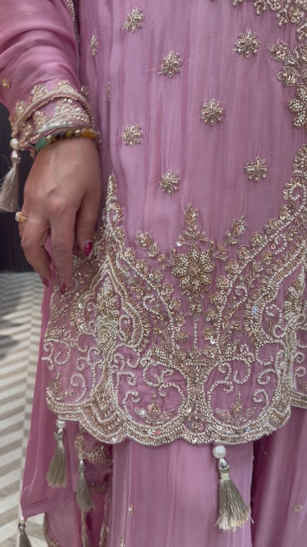 Pink Luxury Chinon Sharara Ensemble