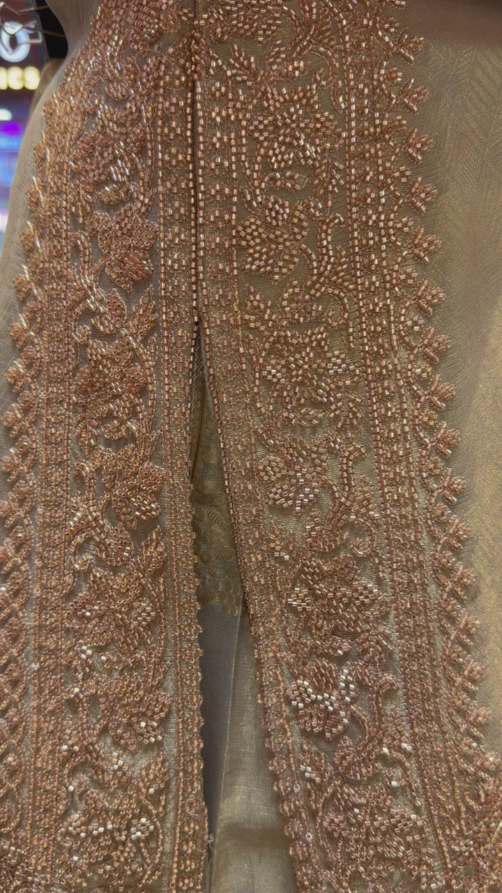 Zehvara – Tissue Brocade Sharara Set