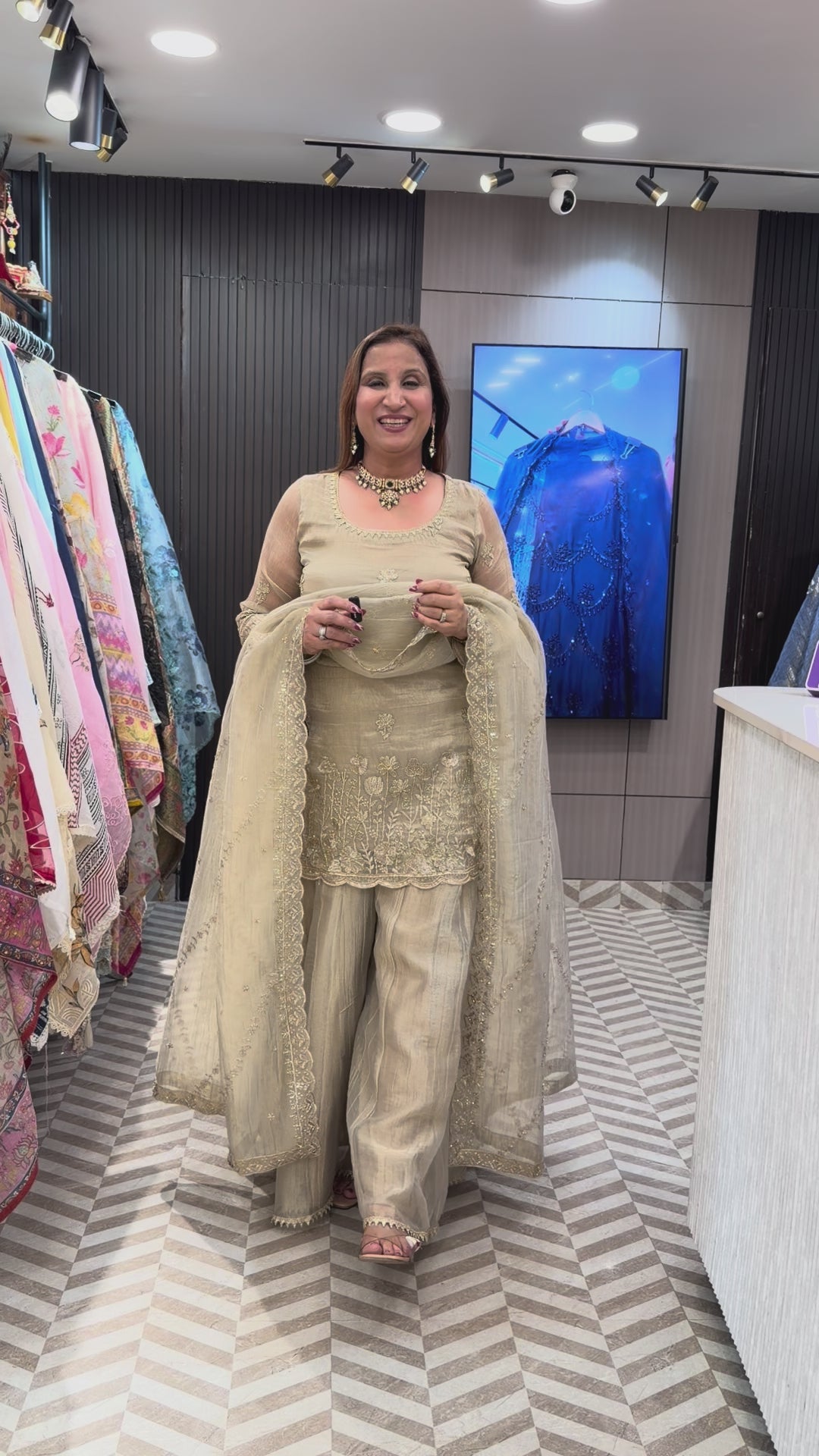 Zarvella – Crushed Tissue Sharara Set